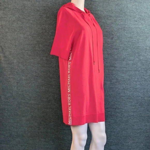 Michael Kors Coral Logo Tape Hoodie Dress - Picture 9 of 9